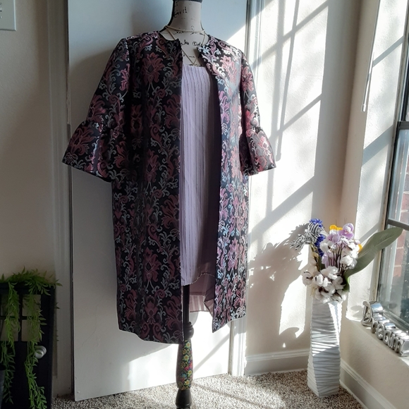 Kate Spade Lavender Jacquard Coat Size 10 - Picture 8 of 14